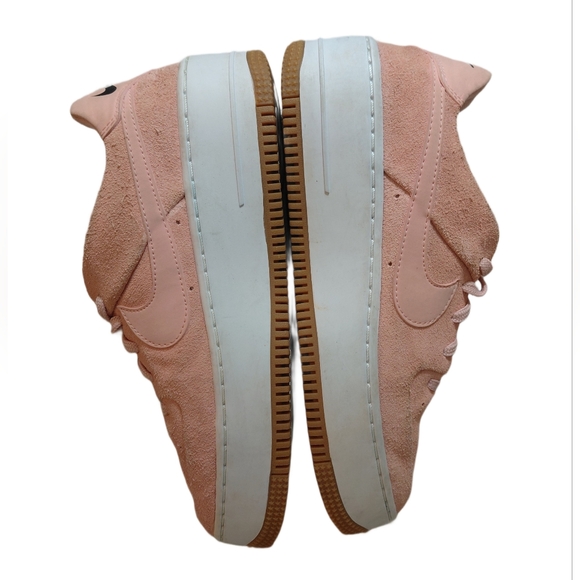 Nike Air Force 1 Sage Low Top Coral Stardust Pink Suede Platform Nike Sneaker 8 - Picture 5 of 12